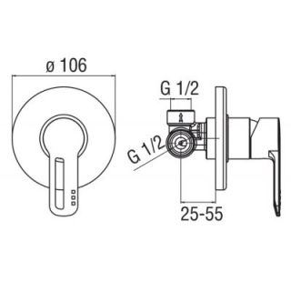 Смеситель Nobili New Road RD00108CR для душа встраиваемый